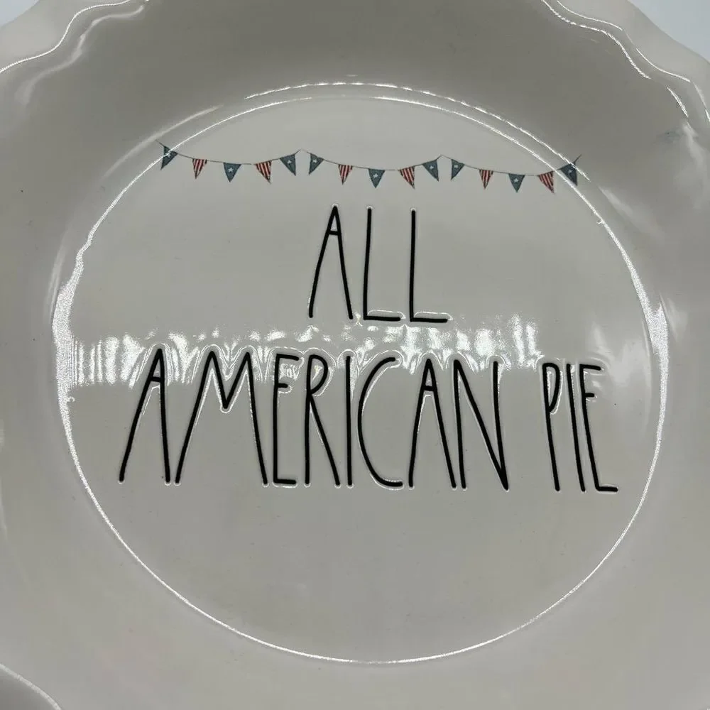 Rae Dunn All American Pie Ceramic Pie Plate